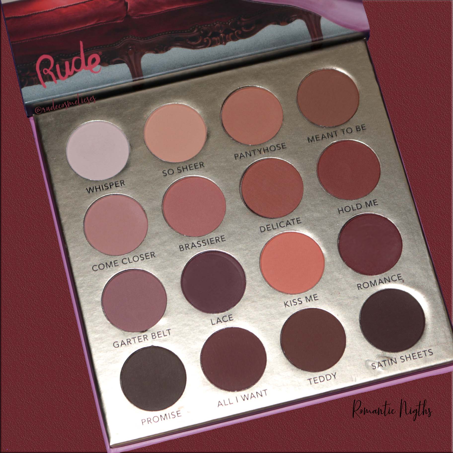 Lingerie Collection 16 Matte Eyeshadow Palette Romantic Nights